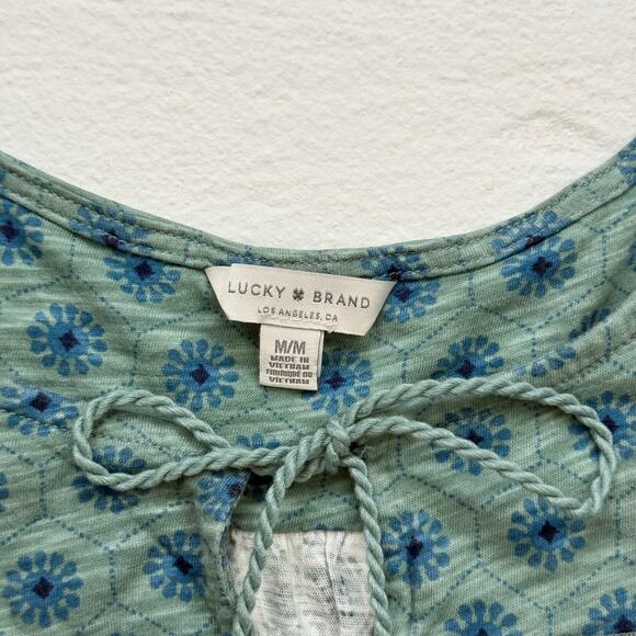 Lucky Brand Sleeveless Boho Floral Tassel Tank Top, Size Medium - Picture 3 of 5